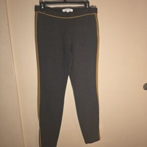 Gray Pants with Gold Side Stripes